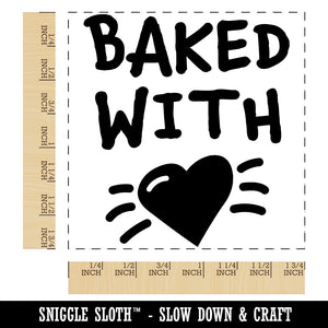 Baked with Love Heart Square Rubber Stamp for Stamping Crafting