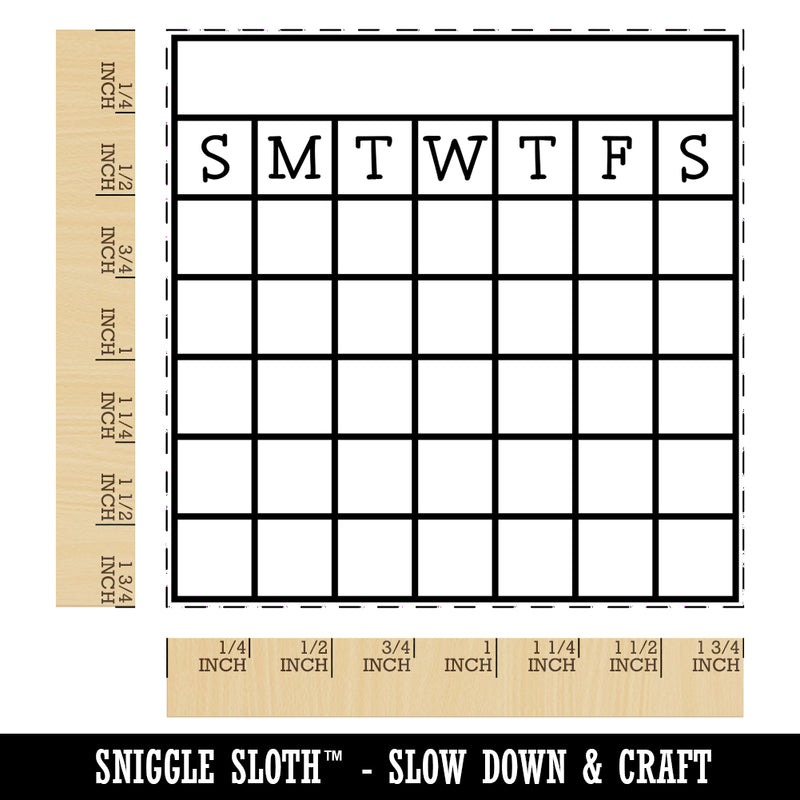 Blank Calendar Goal Habit Tracker Square Rubber Stamp for Stamping Crafting