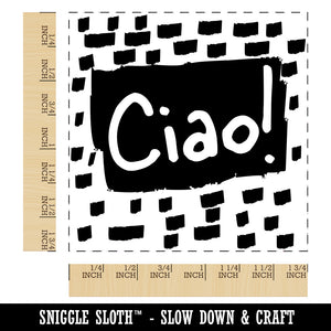 Ciao Hello Italian Doodle Square Rubber Stamp for Stamping Crafting