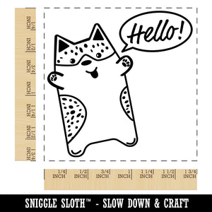 Corgi Dog Hello Doodle Square Rubber Stamp for Stamping Crafting