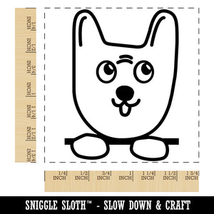 Cute Puppy Dog Doodle Face and Paws Square Rubber Stamp for Stamping Crafting