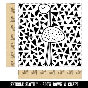 Flamingo Resting Doodle Square Rubber Stamp for Stamping Crafting