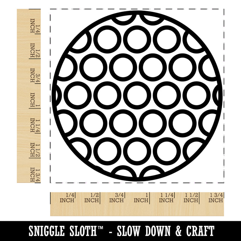Golf Ball Outline Sport Square Rubber Stamp for Stamping Crafting