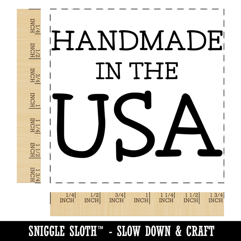 Handmade in the USA America Square Rubber Stamp for Stamping Crafting