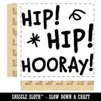 Hip Hip Hooray Fun Text Square Rubber Stamp for Stamping Crafting