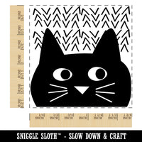 Mischievous Cat Peering Square Rubber Stamp for Stamping Crafting