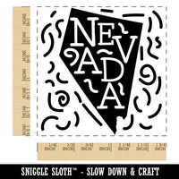 Nevada State with Text Swirls Square Rubber Stamp for Stamping Crafting