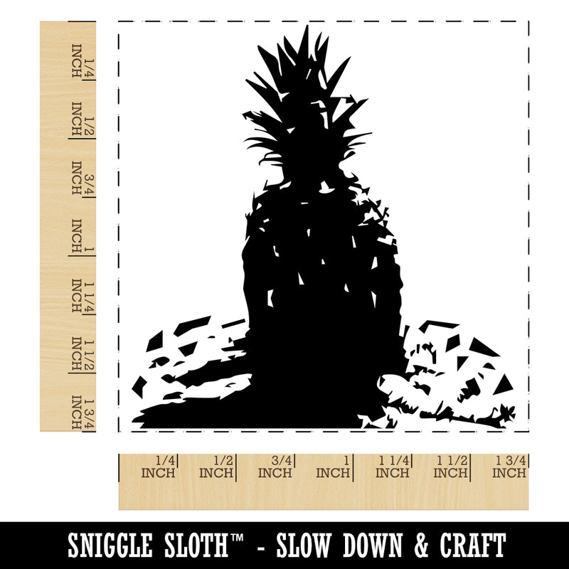 Pineapple Abstract Sketch Square Rubber Stamp for Stamping Crafting