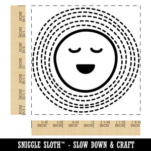 Smiling Sun Shine Doodle Square Rubber Stamp for Stamping Crafting