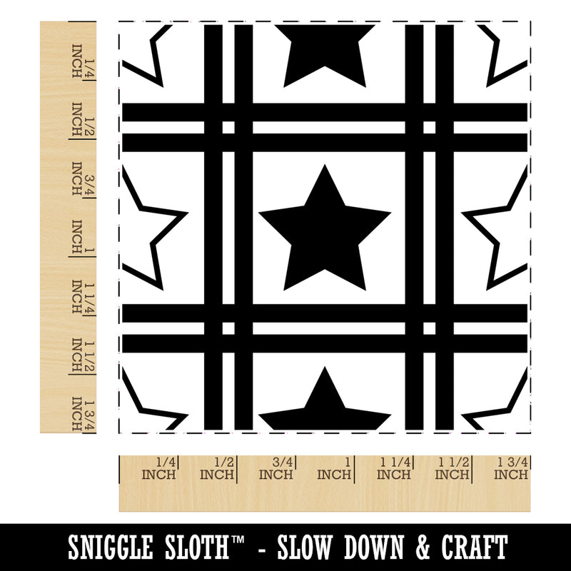Stars Stripes Pattern Patriotic July 4 Background Square Rubber Stamp for Stamping Crafting