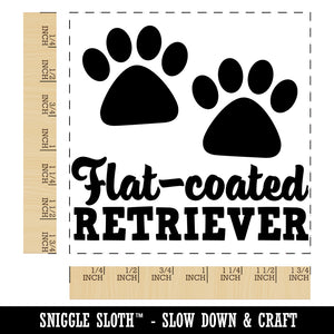 Flat-coated Retriever Dog Paw Prints Fun Text Square Rubber Stamp for Stamping Crafting