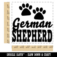 German Shepherd Dog Paw Prints Fun Text Square Rubber Stamp for Stamping Crafting