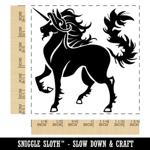 Heraldic Majestic Unicorn Square Rubber Stamp for Stamping Crafting