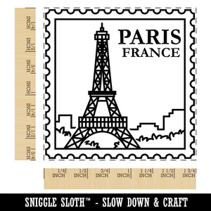 Paris France Eiffel Tower Destination Travel Square Rubber Stamp for Stamping Crafting