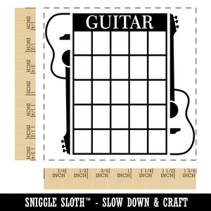 Split Acoustic Guitar Chord Chart Square Rubber Stamp for Stamping Crafting