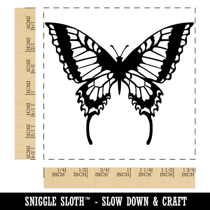 Swallowtail Butterfly Square Rubber Stamp for Stamping Crafting