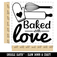 Baked With Love Whisk Rolling Pin Square Rubber Stamp for Stamping Crafting