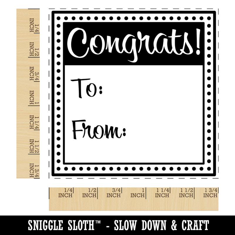 Congrats To From Congratulations Square Rubber Stamp for Stamping Crafting