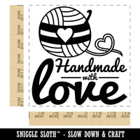 Handmade With Love Crochet Yarn Square Rubber Stamp for Stamping Crafting