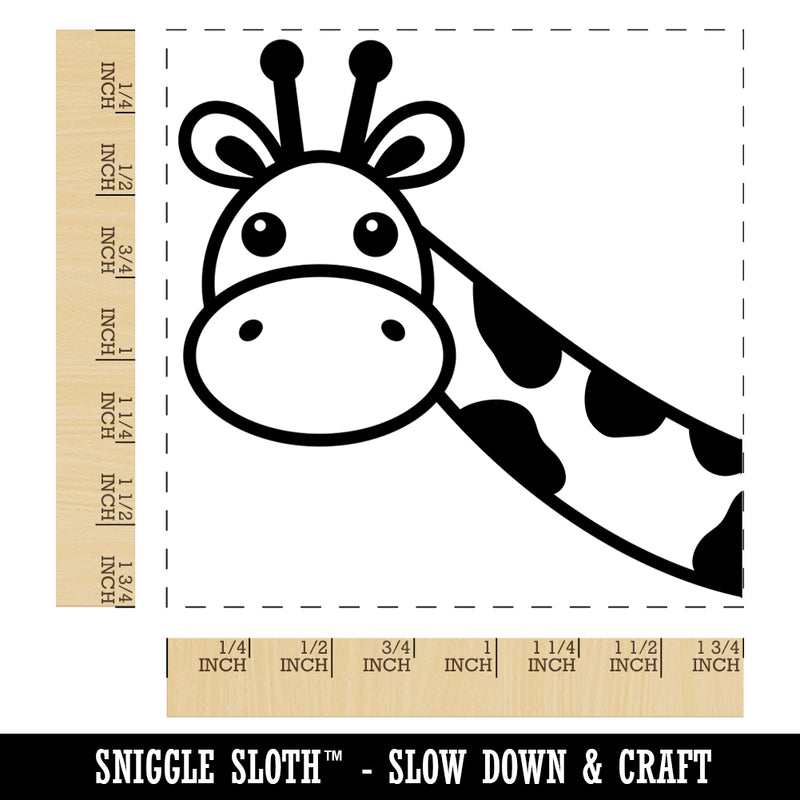 Peeking Giraffe Square Rubber Stamp for Stamping Crafting