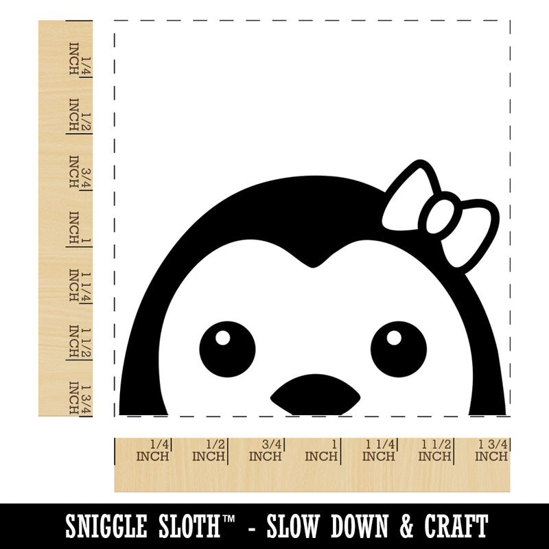 Peeking Penguin Square Rubber Stamp for Stamping Crafting