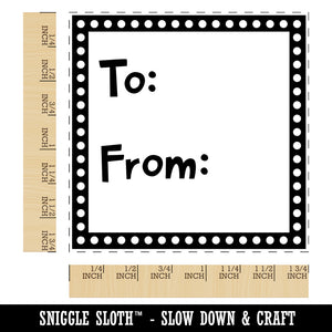 To From Polka Dots for Gift Present Square Rubber Stamp for Stamping Crafting