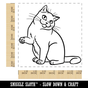 Affectionate British Shorthair Square Rubber Stamp for Stamping Crafting