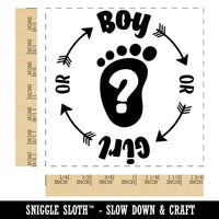 Baby Gender Reveal Boy or Girl Pregnant Square Rubber Stamp for Stamping Crafting