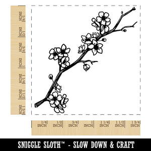 Cherry Blossom Flowers Tree Branch Square Rubber Stamp for Stamping Crafting