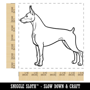 Courageous Doberman Pinscher Pet Dog Square Rubber Stamp for Stamping Crafting