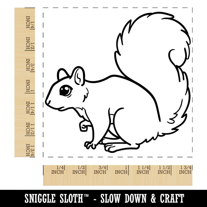 Curious Tree Squirrel Square Rubber Stamp for Stamping Crafting