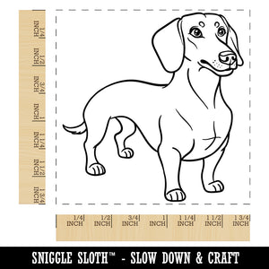 Devoted Dachshund Wiener Pet Dog Square Rubber Stamp for Stamping Crafting