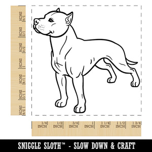 Friendly American Pit Bull Terrier Pet Dog Square Rubber Stamp for Stamping Crafting