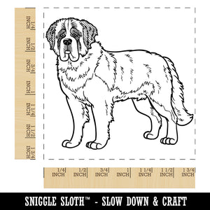 Gentle St. Bernard Pet Dog Square Rubber Stamp for Stamping Crafting