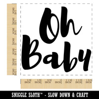 Oh Baby Script Shower Pregnancy Square Rubber Stamp for Stamping Crafting