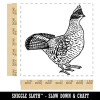 Ruffed Grouse on Alert Square Rubber Stamp for Stamping Crafting