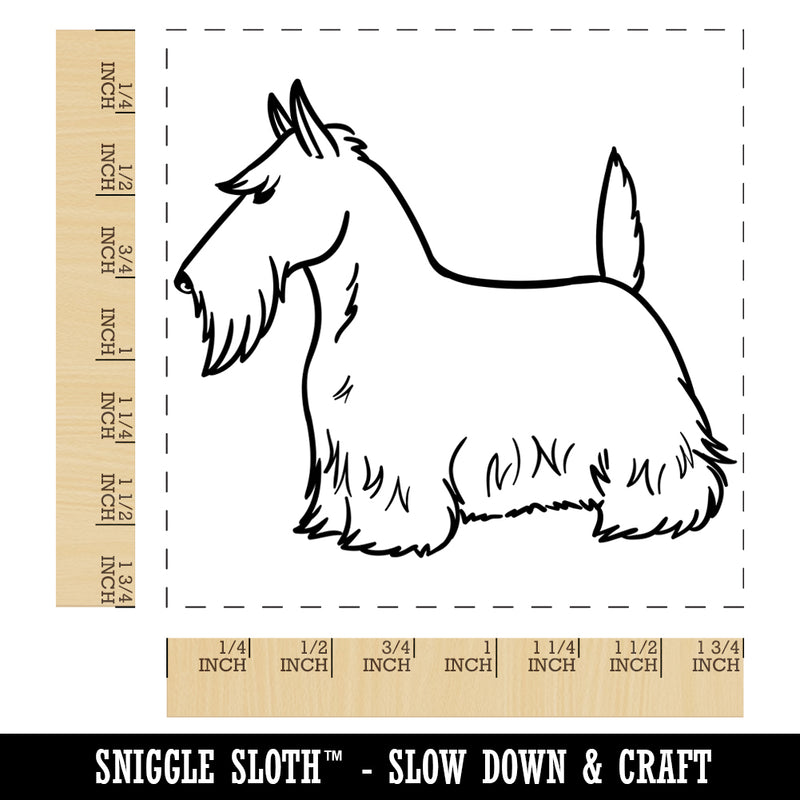 Serious Scottish Terrier Pet Dog Square Rubber Stamp for Stamping Crafting