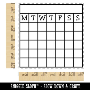 Blank Calendar Monday Start Goal Habit Tracker Square Rubber Stamp for Stamping Crafting
