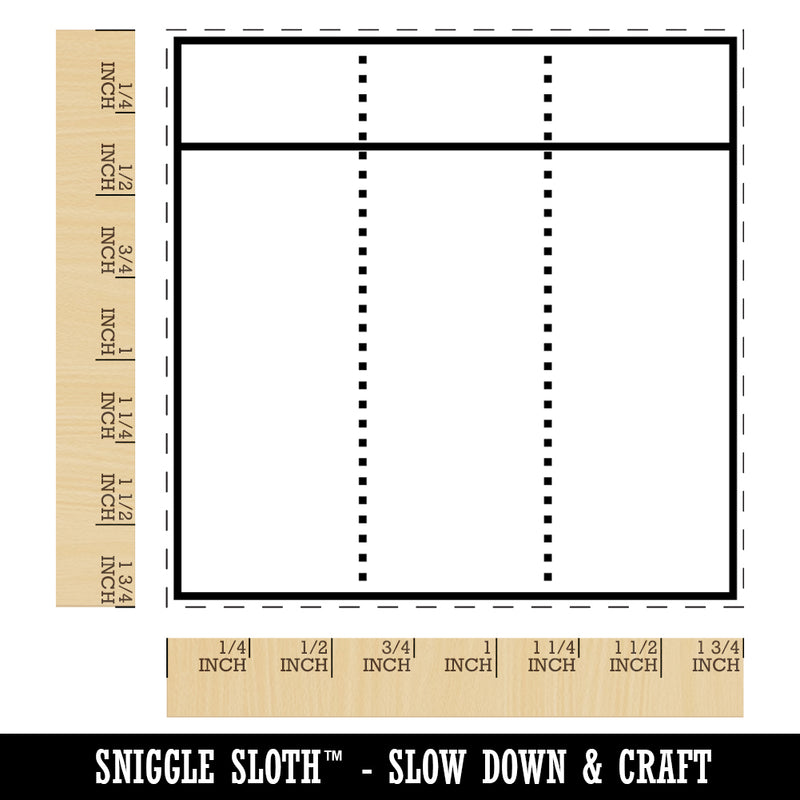 Three Blocks Schedule Framework Dashed Line Square Rubber Stamp for Stamping Crafting