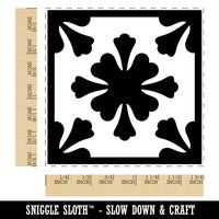Arabesque Floral Pattern Tile Square Rubber Stamp for Stamping Crafting