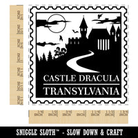 Castle Dracula Transylvania Destination Stamp Square Rubber Stamp for Stamping Crafting
