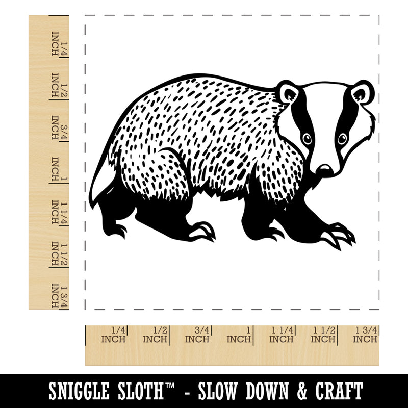 Curious Badger Square Rubber Stamp for Stamping Crafting