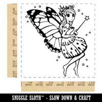 Cute Butterfly Pixie Fairy Girl Square Rubber Stamp for Stamping Crafting