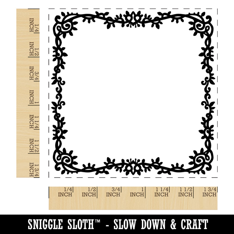 Decorative Ivy Frame Square Rubber Stamp for Stamping Crafting