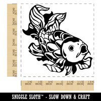 Elegant Koi Fish Square Rubber Stamp for Stamping Crafting