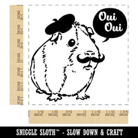 French Guinea Pig Oui Oui Square Rubber Stamp for Stamping Crafting