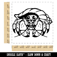 Happy Hermit Crab Square Rubber Stamp for Stamping Crafting