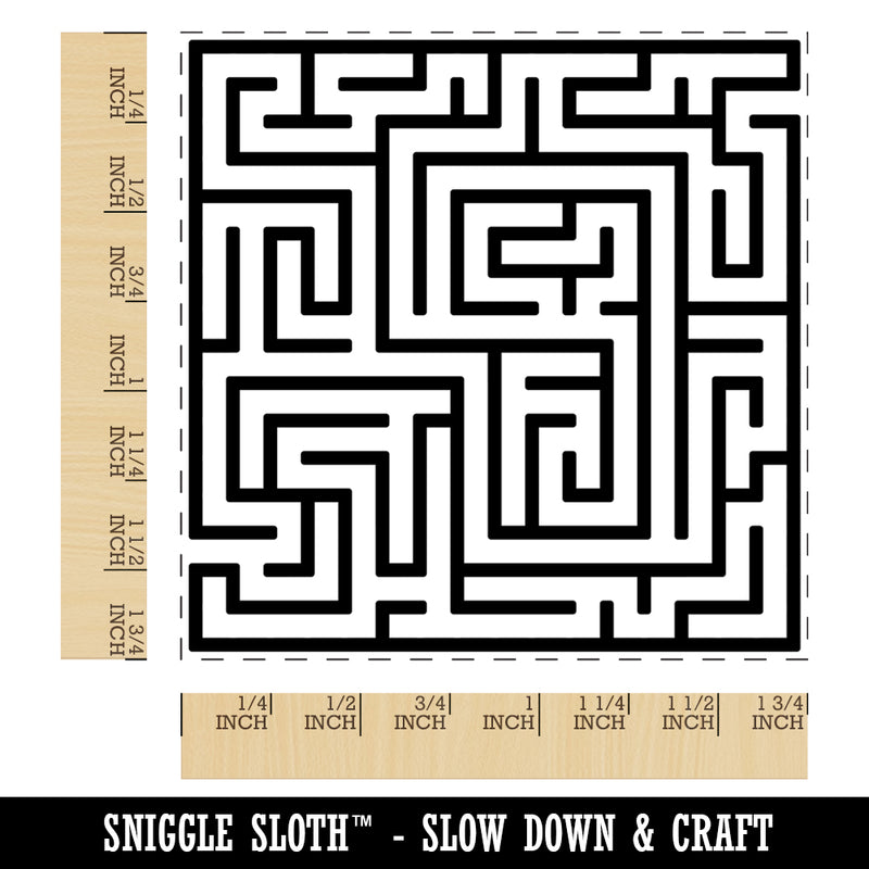Labyrinth Maze Puzzle Game Square Rubber Stamp for Stamping Crafting
