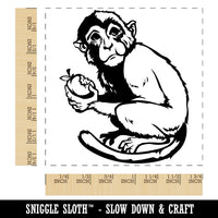 Monkey Eating Fruit Square Rubber Stamp for Stamping Crafting