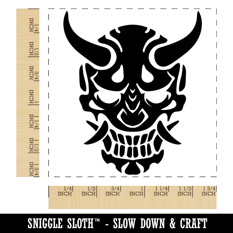 Oni Japanese Ogre Demon Square Rubber Stamp for Stamping Crafting